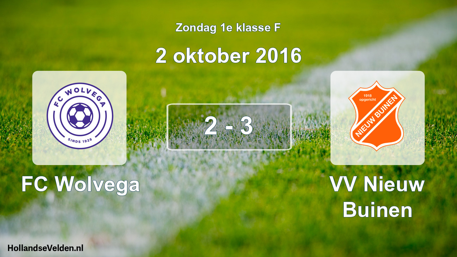 Total number of matches played: FC Wolvega - VV Nieuw Buinen 2 - 3 (2 October 2016)