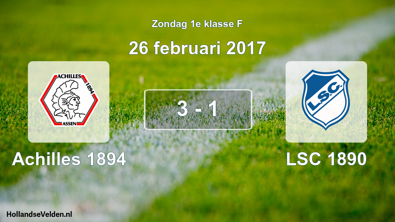 Total number of matches played: Achilles 1894 - LSC 1890 3 - 1 (26 February 2017)