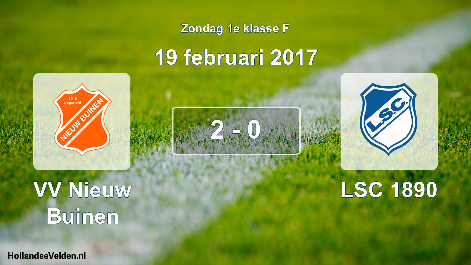 Total number of matches played: VV Nieuw Buinen - LSC 1890 2 - 0 (19 February 2017)