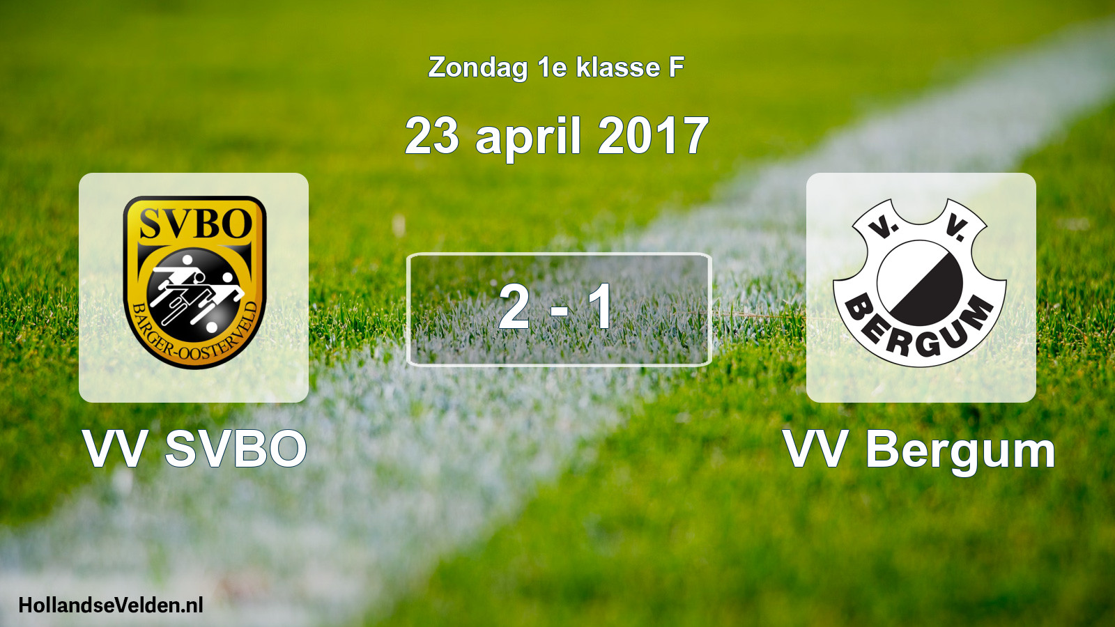 Total number of matches played: VV SVBO - VV Bergum 2 - 1 (23 April 2017)