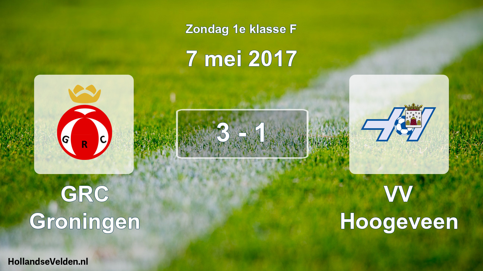 Total number of matches played: GRC Groningen - VV Hoogeveen 3 - 1 (7 May 2017)