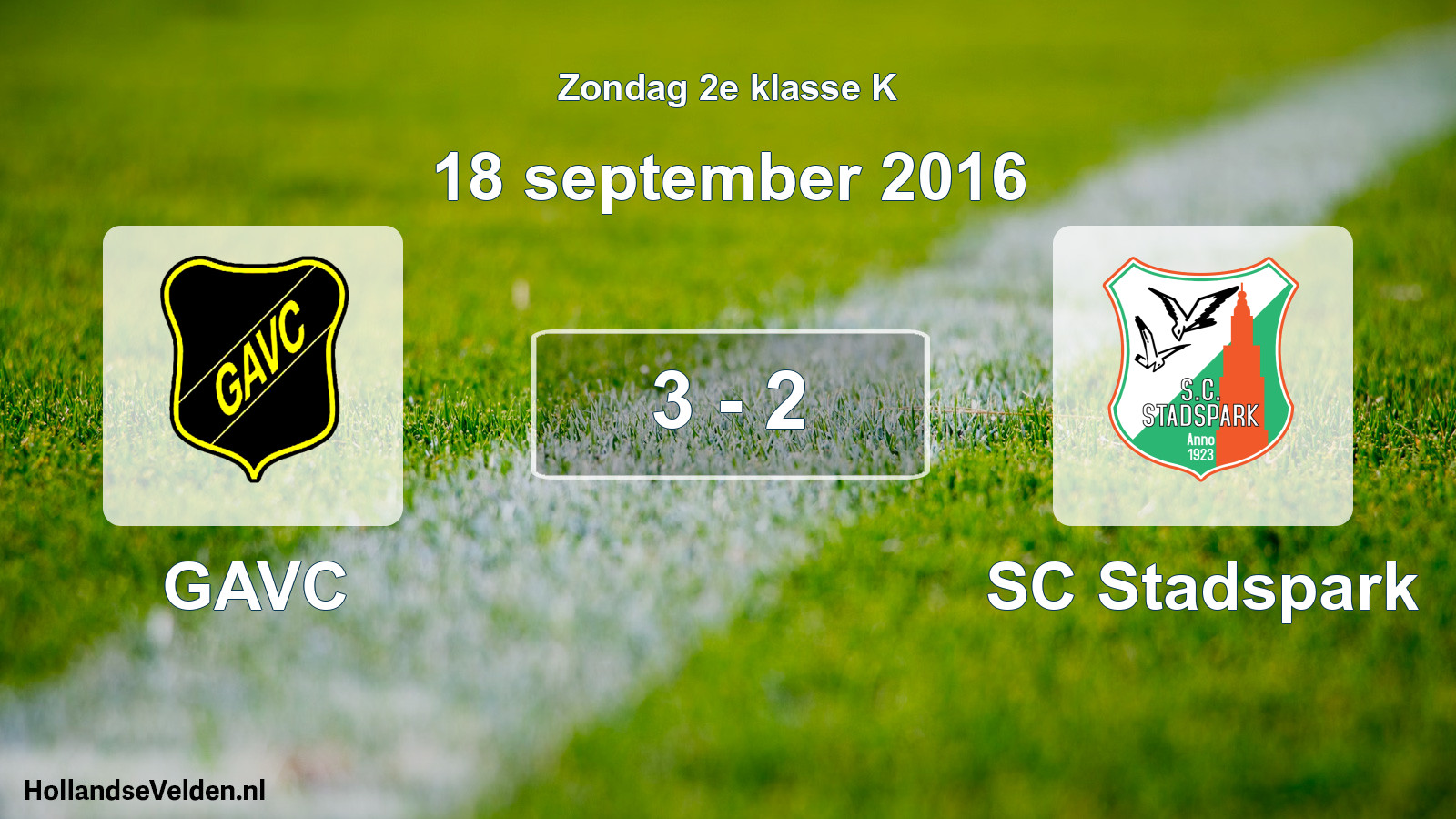 Total number of matches played: GAVC - SC Stadspark 3 - 2 (18 September 2016)