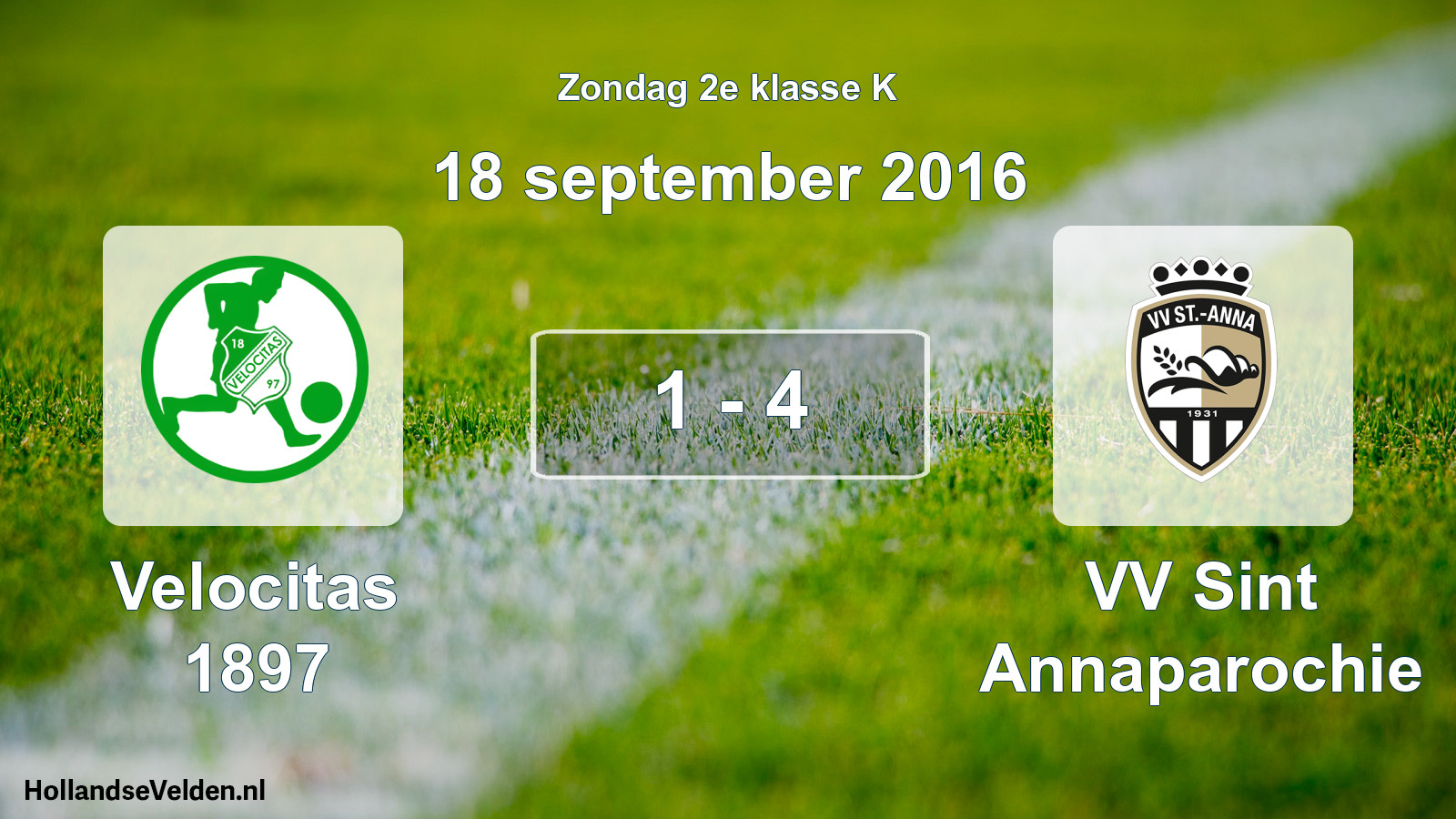 Total number of matches played: Velocitas 1897 - VV Sint Annaparochie 1 - 4 (18 September 2016)