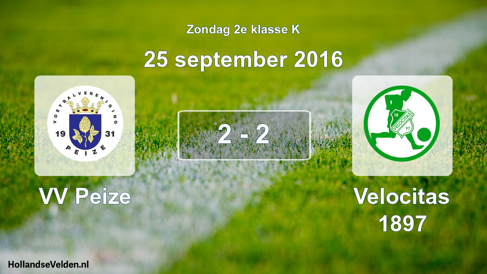 Total number of matches played: VV Peize - Velocitas 1897 2 - 2 (25 September 2016)