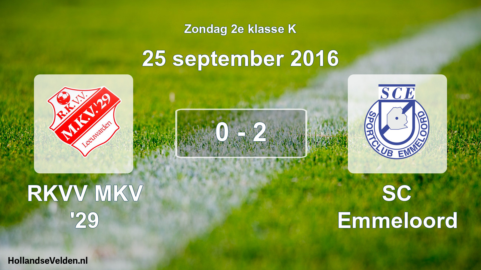Total number of matches played: RKVV MKV '29 - SC Emmeloord 0 - 2 (25 September 2016)