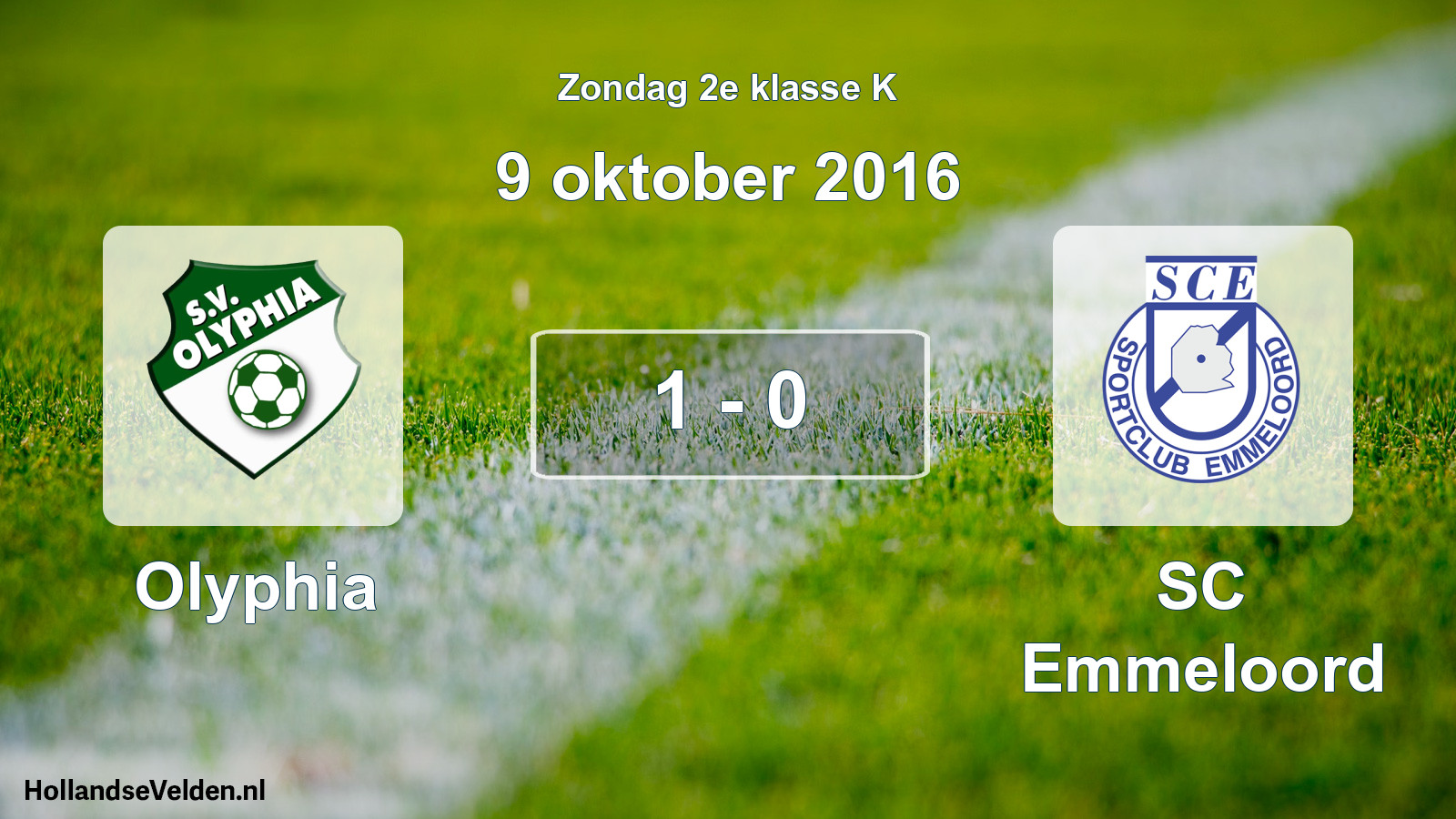 Total number of matches played: Olyphia - SC Emmeloord 1 - 0 (9 October 2016)