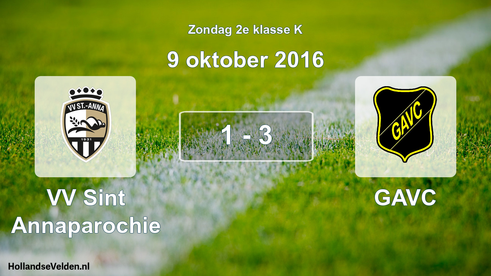 Total number of matches played: VV Sint Annaparochie - GAVC 1 - 3 (9 October 2016)