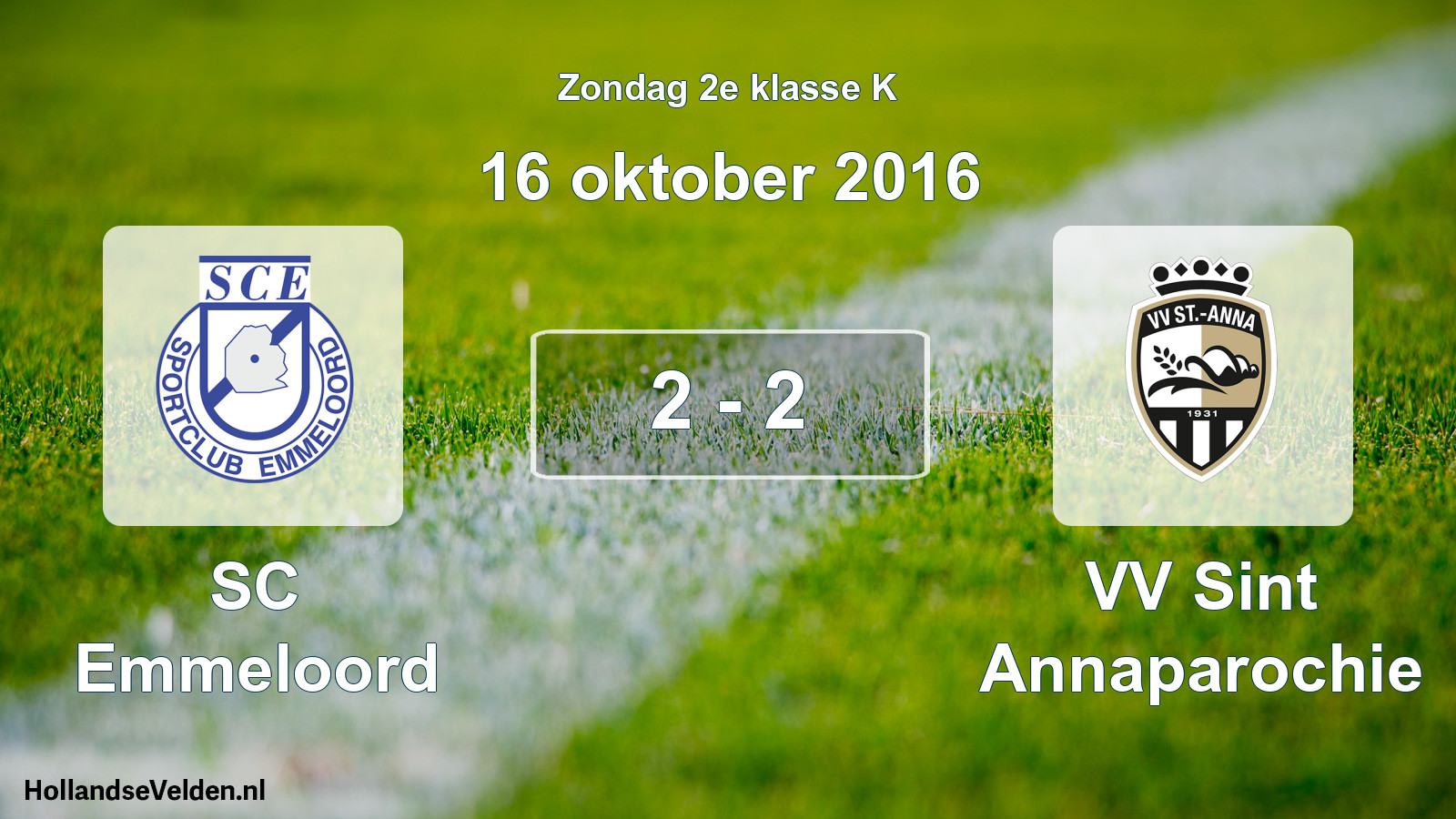 Total number of matches played: SC Emmeloord - VV Sint Annaparochie 2 - 2 (16 October 2016)