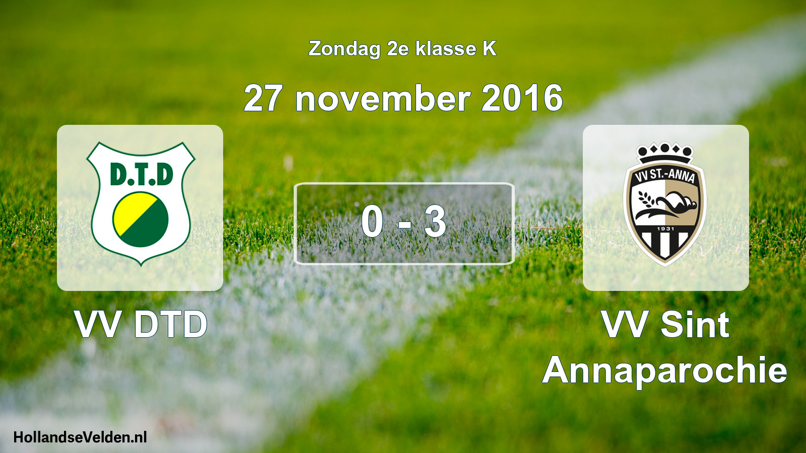Total number of matches played: VV DTD - VV Sint Annaparochie 0 - 3 (27 November 2016)