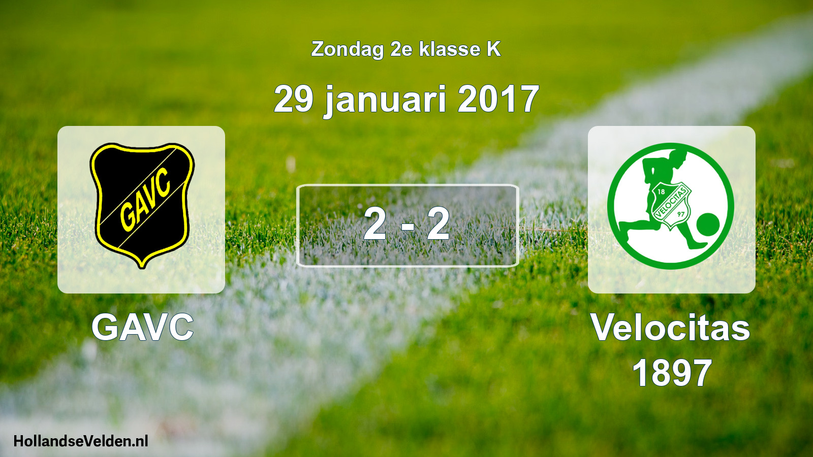Total number of matches played: GAVC - Velocitas 1897 2 - 2 (29 January 2017)