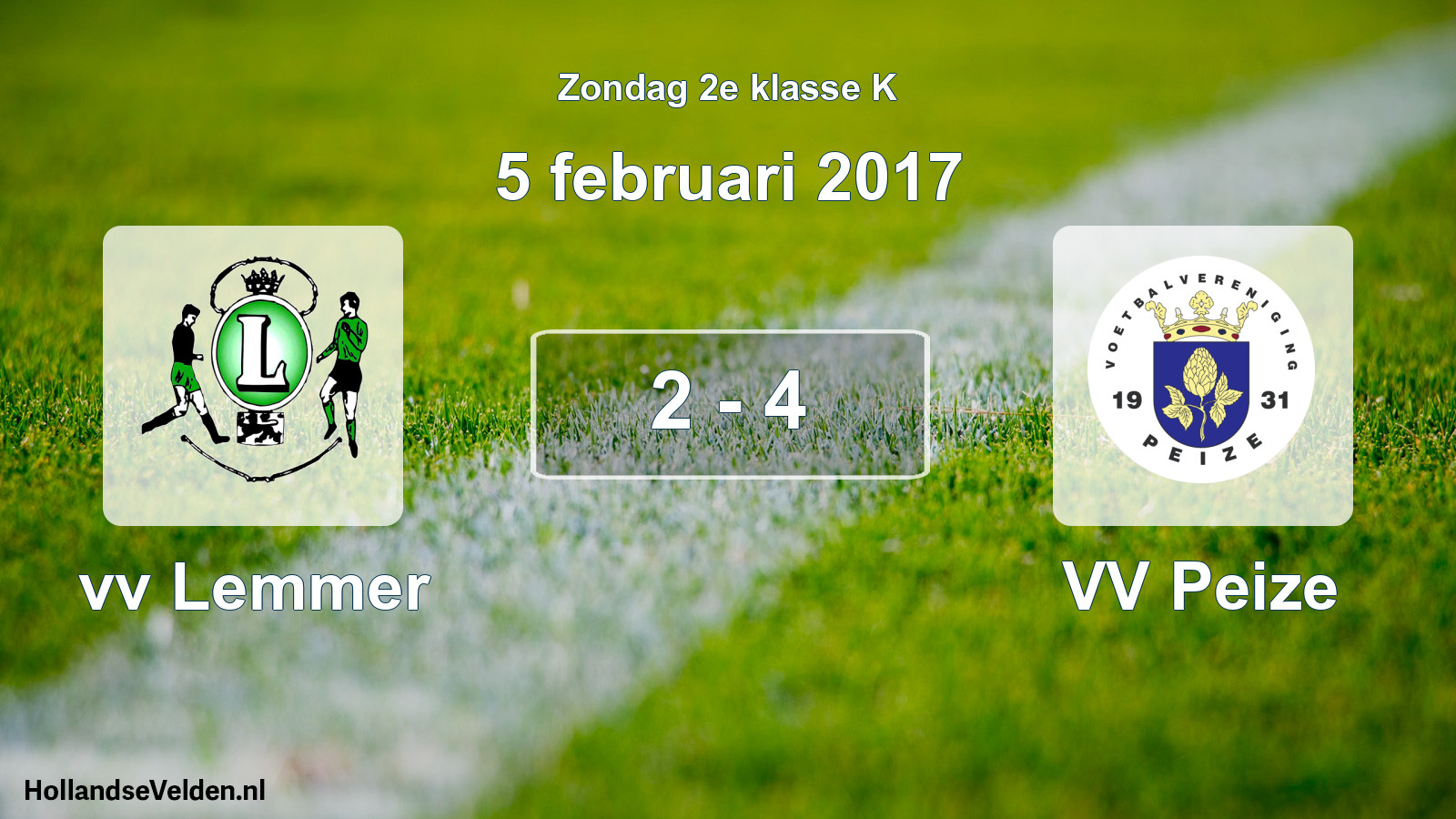 Total number of matches played: vv Lemmer - VV Peize 2 - 4 (5 February 2017)