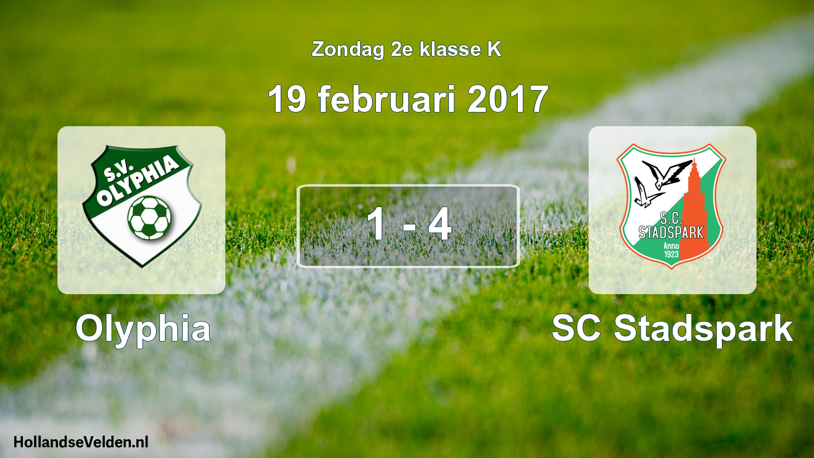 Total number of matches played: Olyphia - SC Stadspark 1 - 4 (19 February 2017)