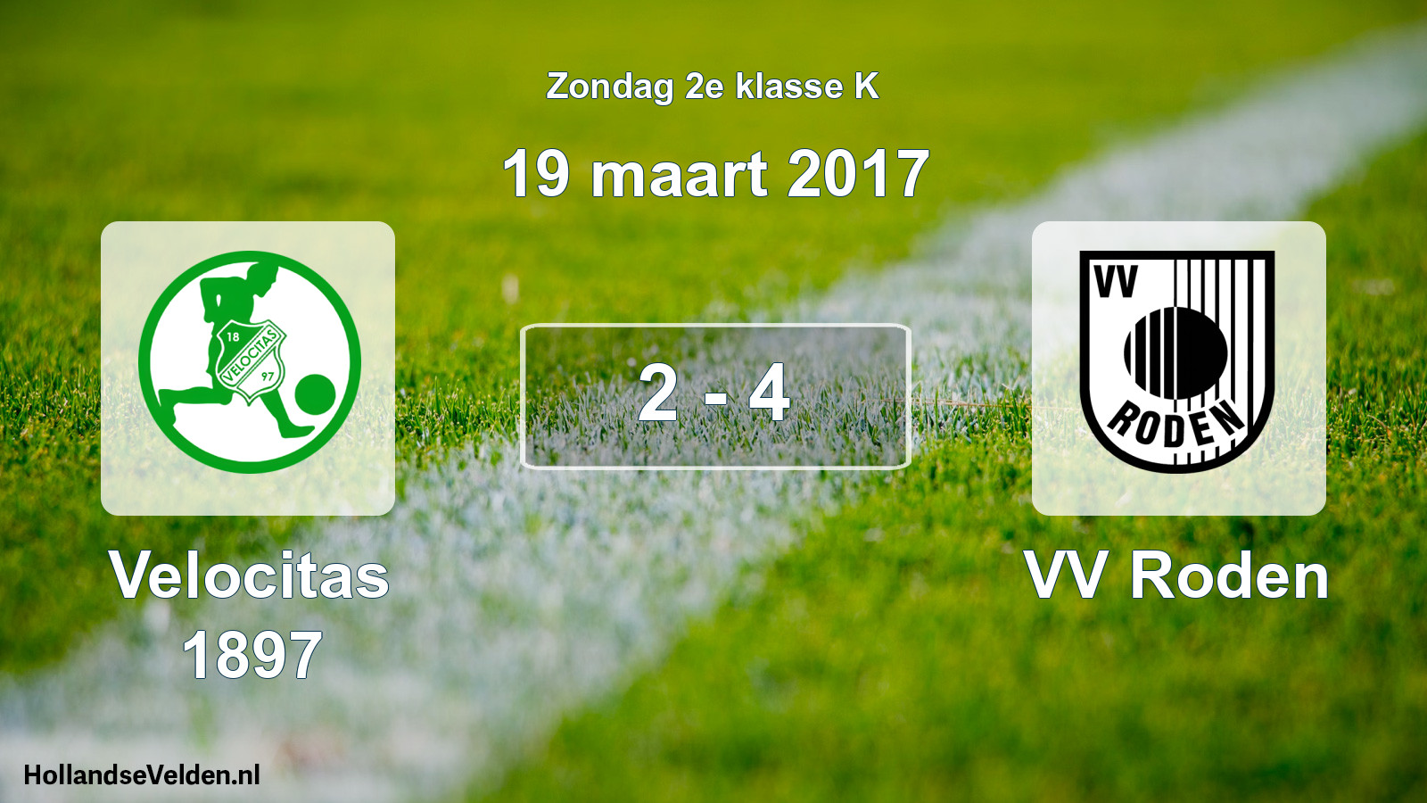 Total number of matches played: Velocitas 1897 - VV Roden 2 - 4 (19 March 2017)