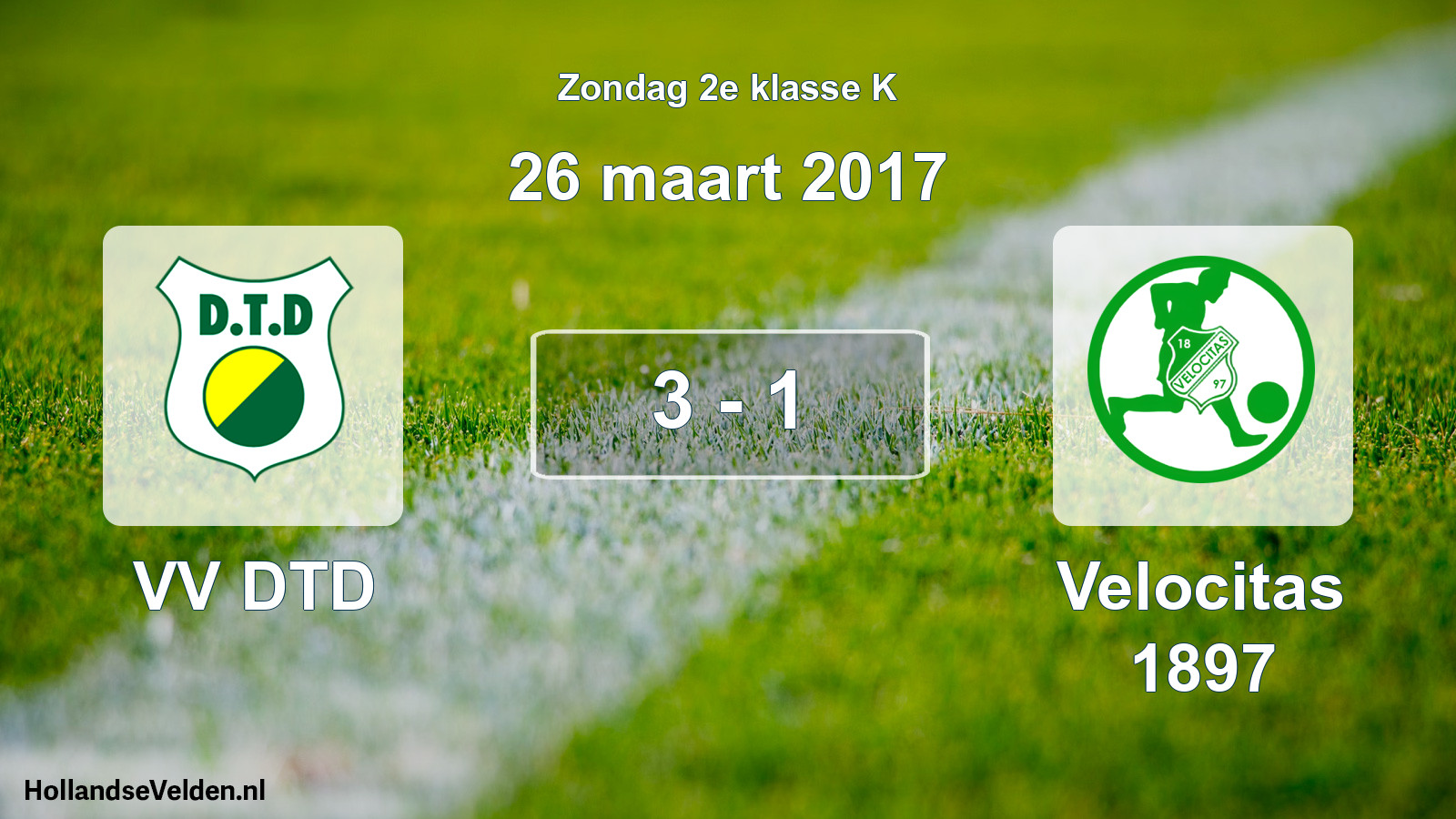 Total number of matches played: VV DTD - Velocitas 1897 3 - 1 (26 March 2017)