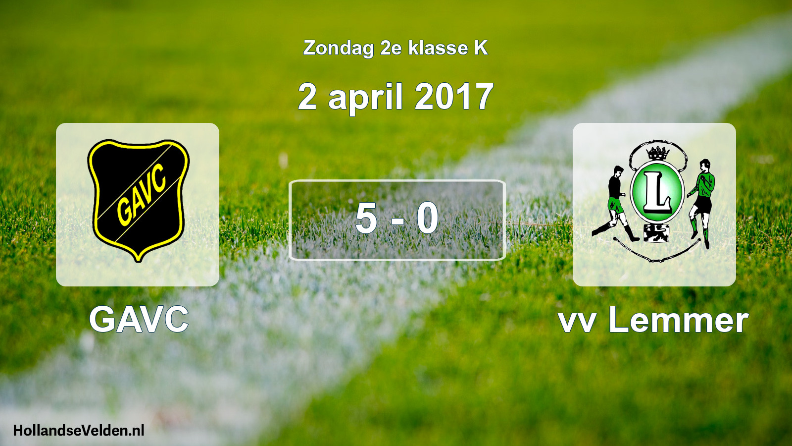Total number of matches played: GAVC - vv Lemmer 5 - 0 (2 April 2017)