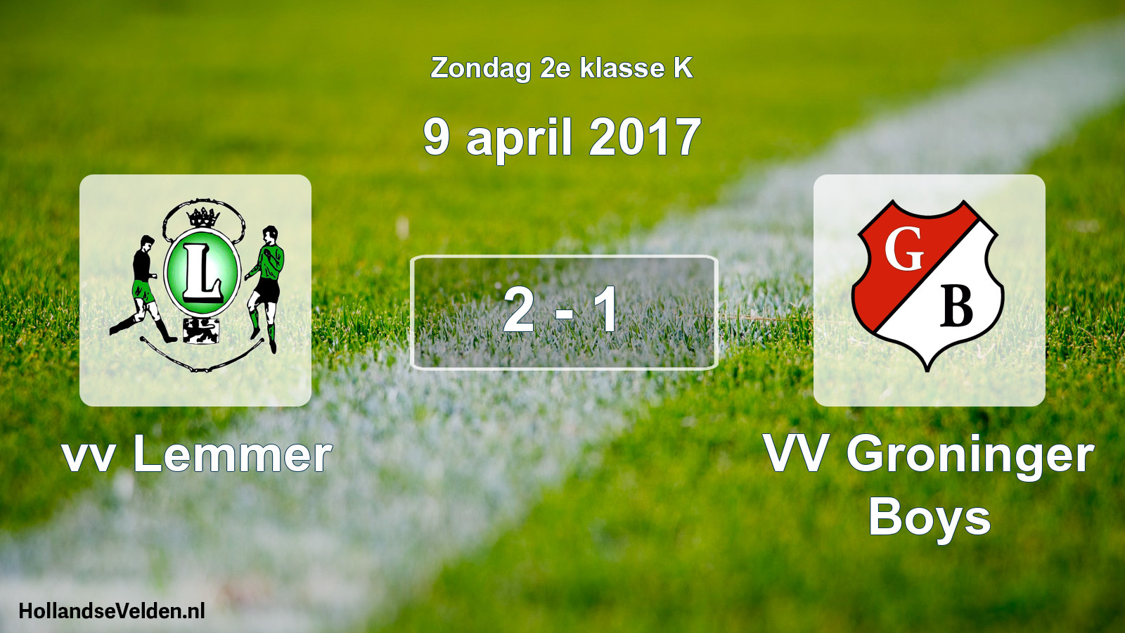 Total number of matches played: vv Lemmer - VV Groninger Boys 2 - 1 (9 April 2017)