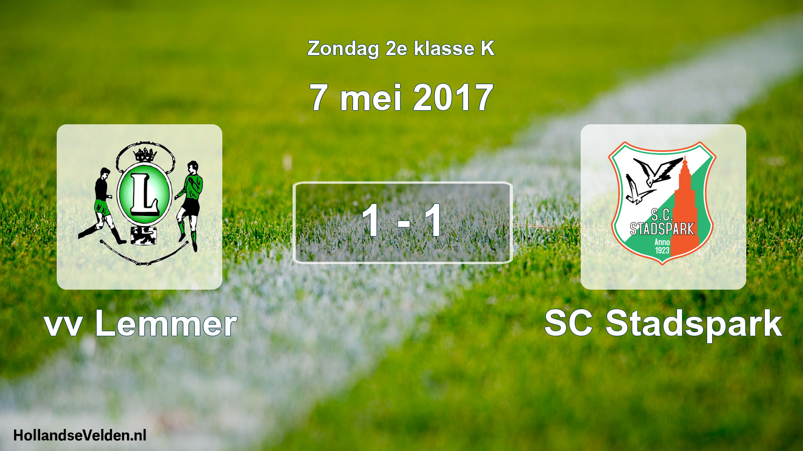 Total number of matches played: vv Lemmer - SC Stadspark 1 - 1 (7 May 2017)