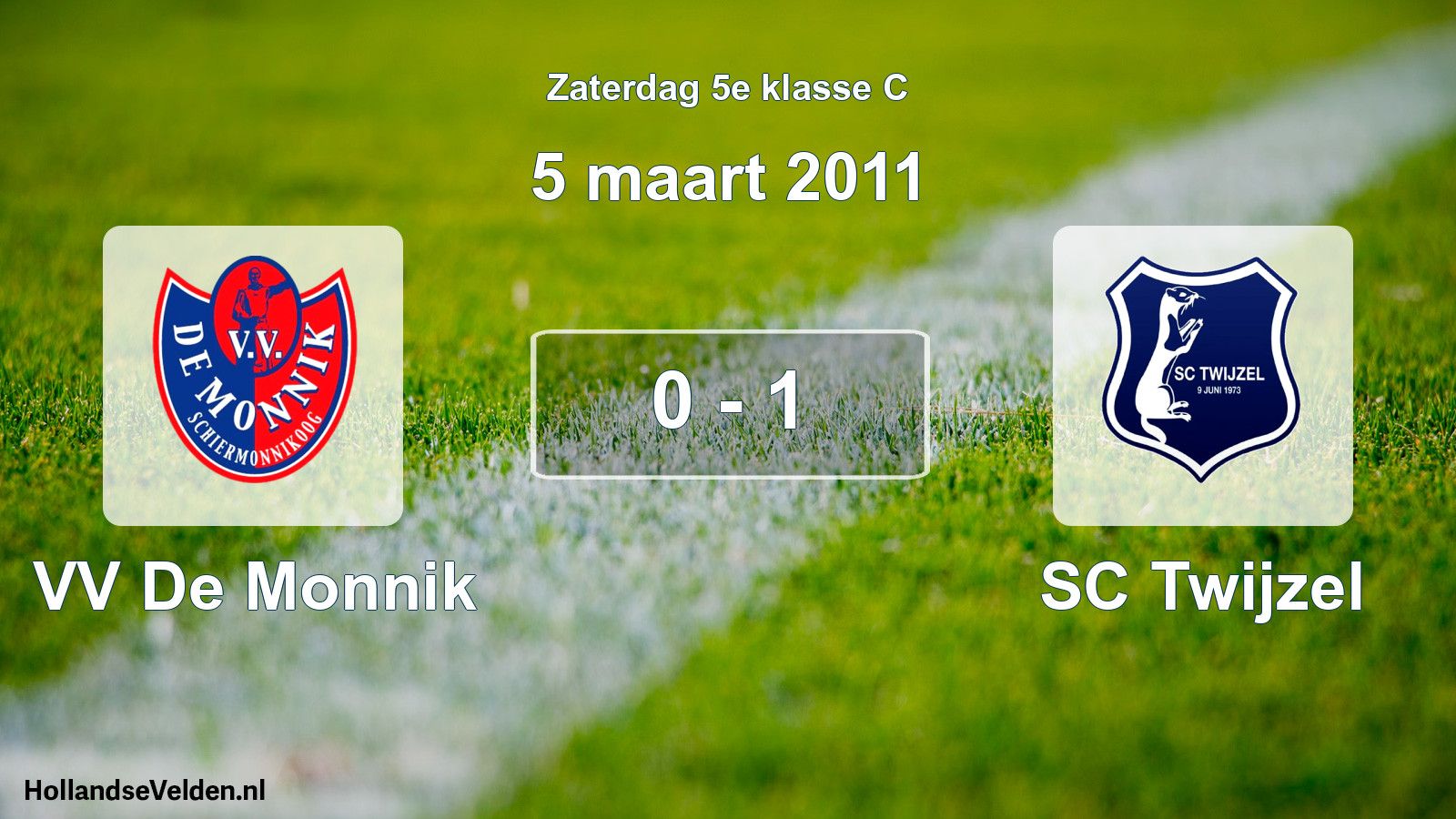 Total number of matches played: VV De Monnik - SC Twijzel 0 - 1 (5 March 2011)
