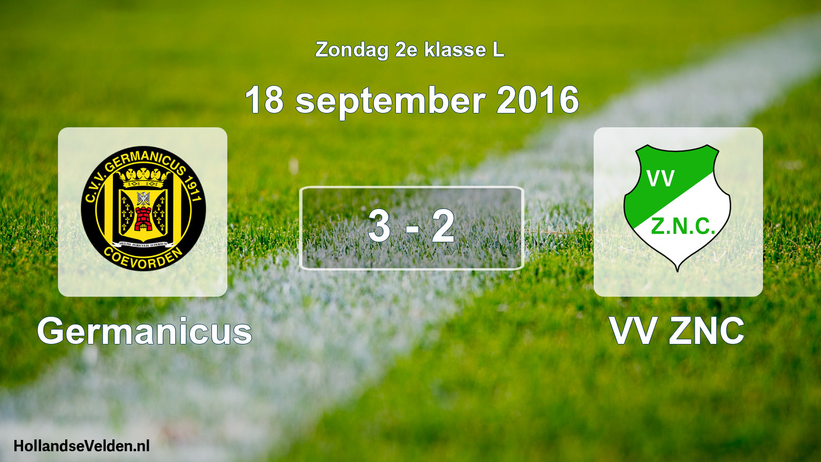 Total number of matches played: Germanicus - VV ZNC 3 - 2 (18 September 2016)