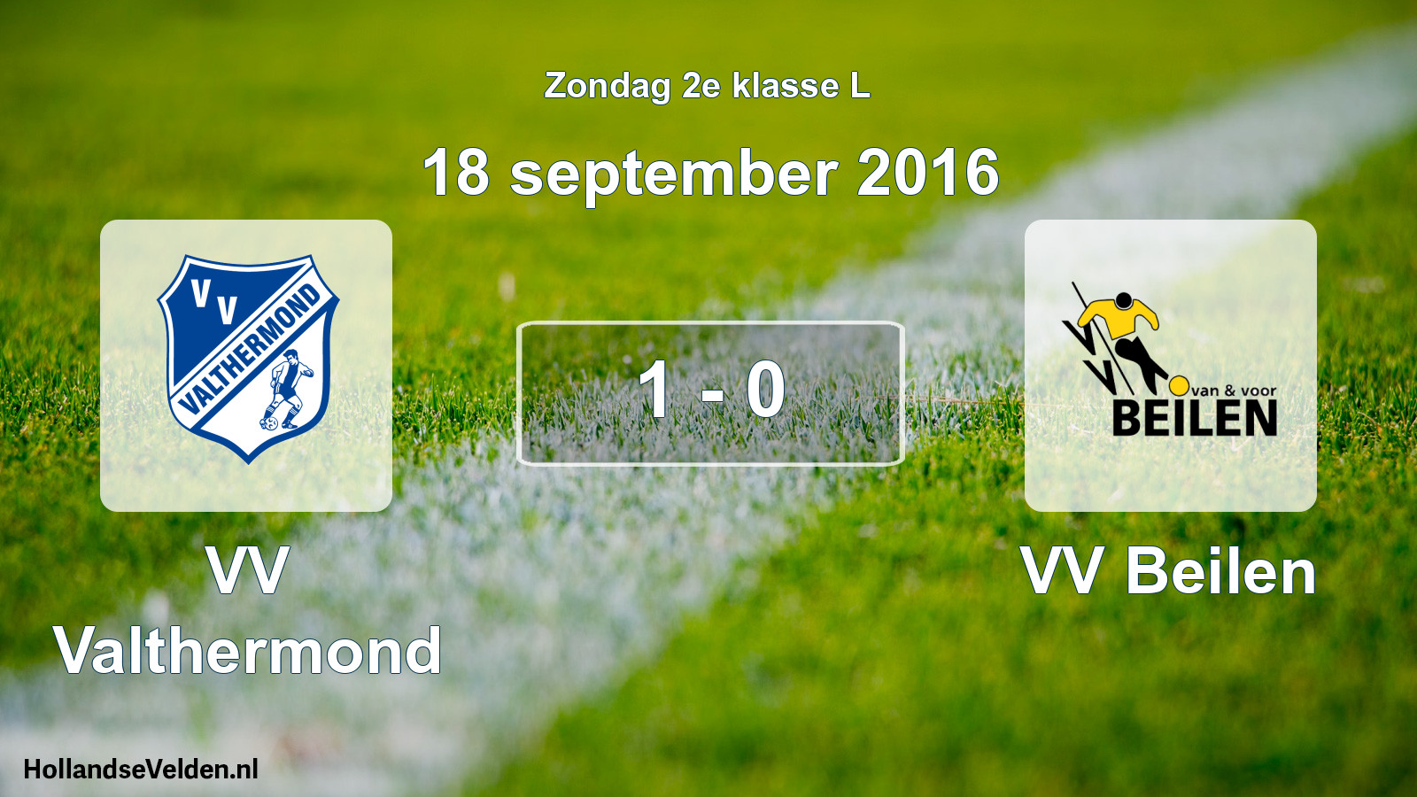 Total number of matches played: VV Valthermond - VV Beilen 1 - 0 (18 September 2016)