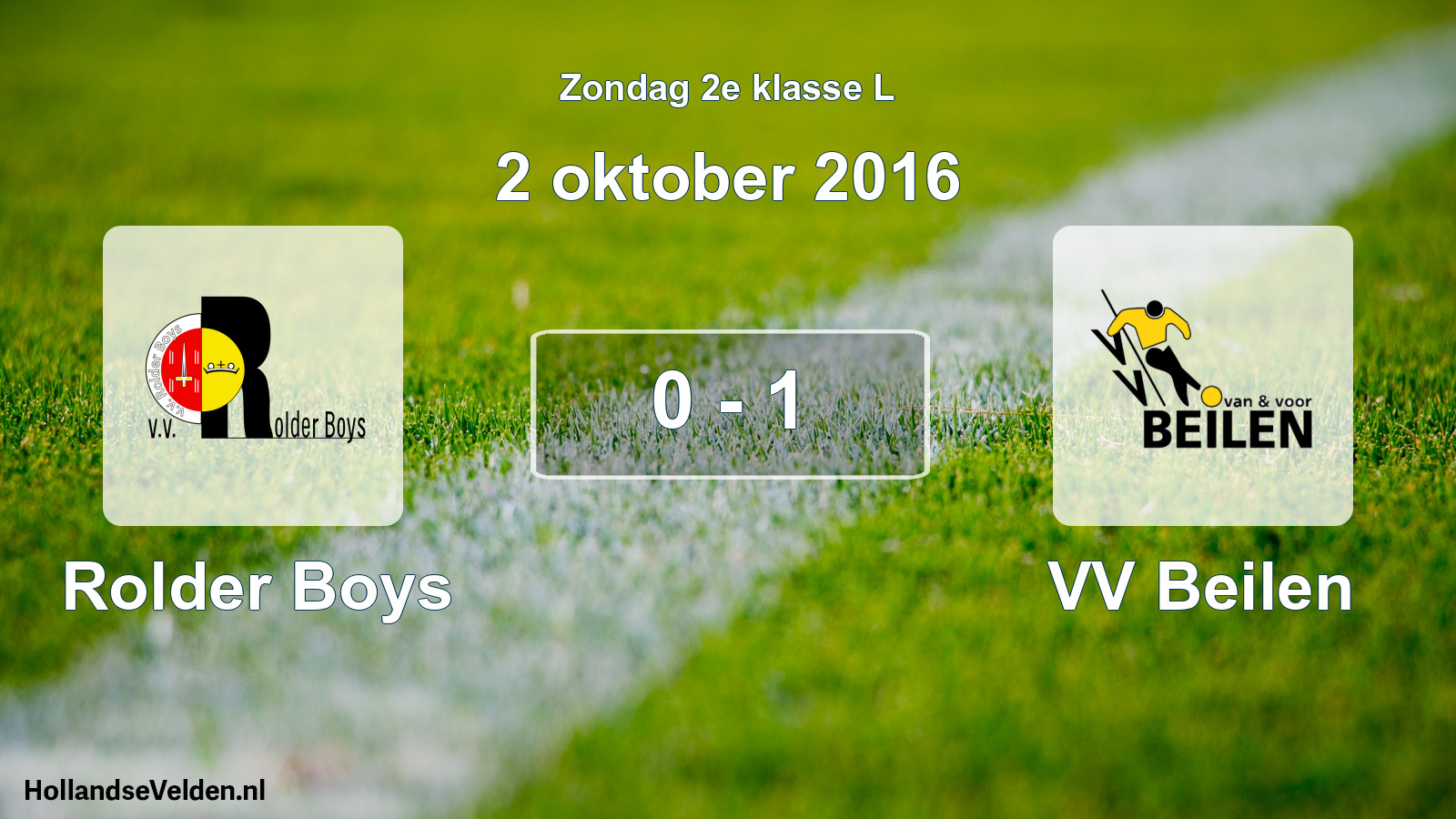 Total number of matches played: Rolder Boys - VV Beilen 0 - 1 (2 October 2016)