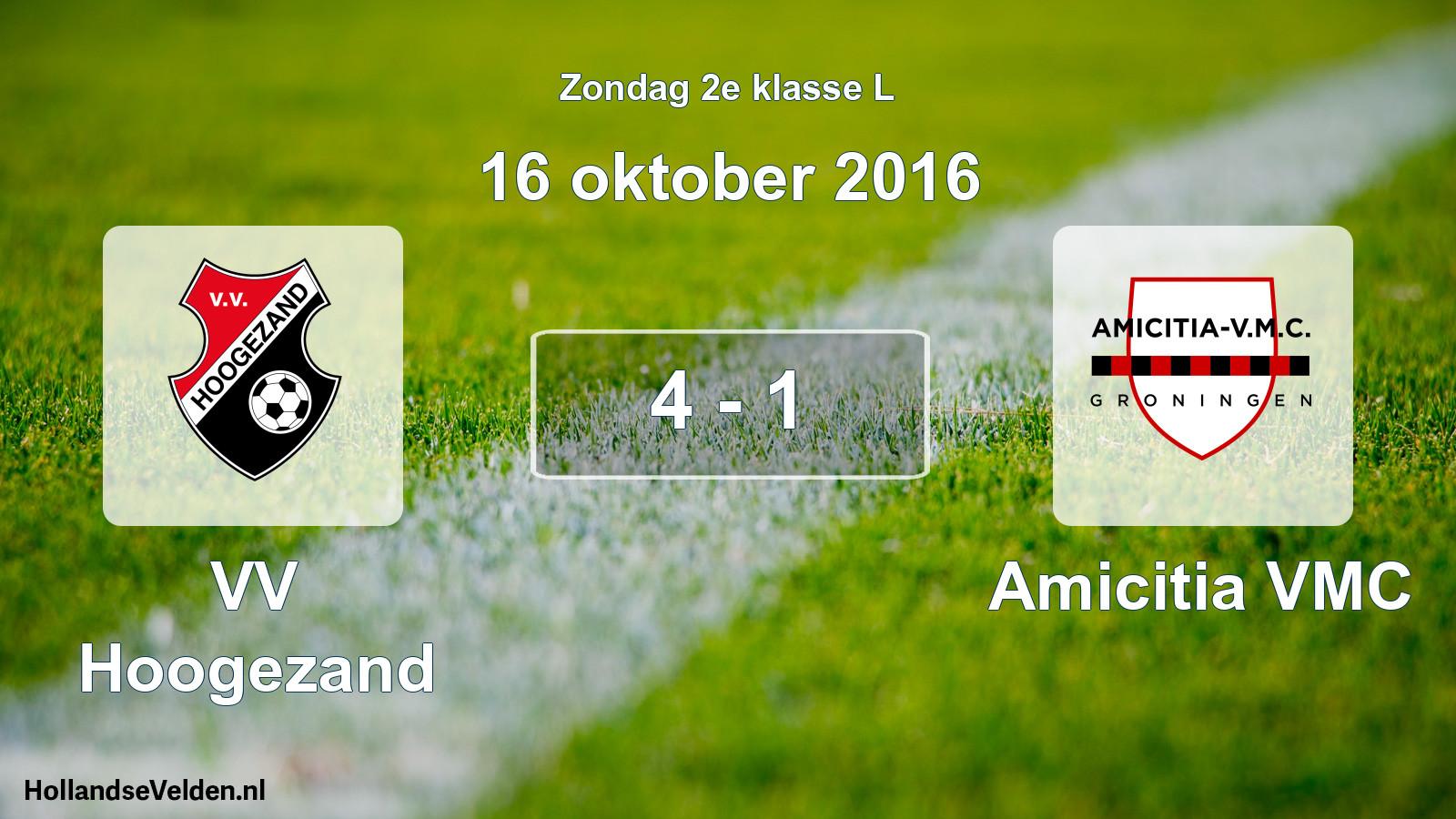 Total number of matches played: VV Hoogezand - Amicitia VMC 4 - 1 (16 October 2016)