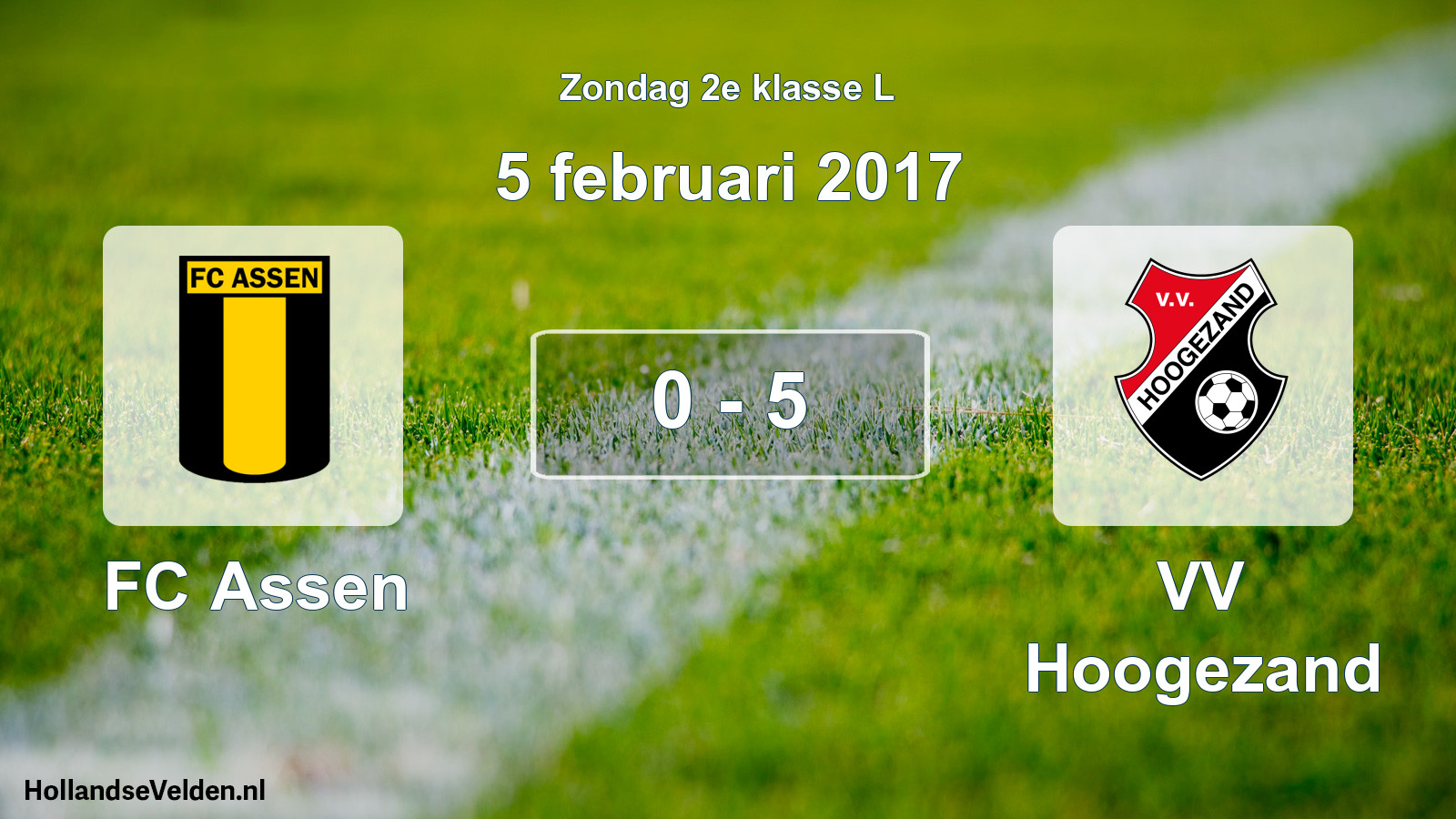 Total number of matches played: FC Assen - VV Hoogezand 0 - 5 (5 February 2017)