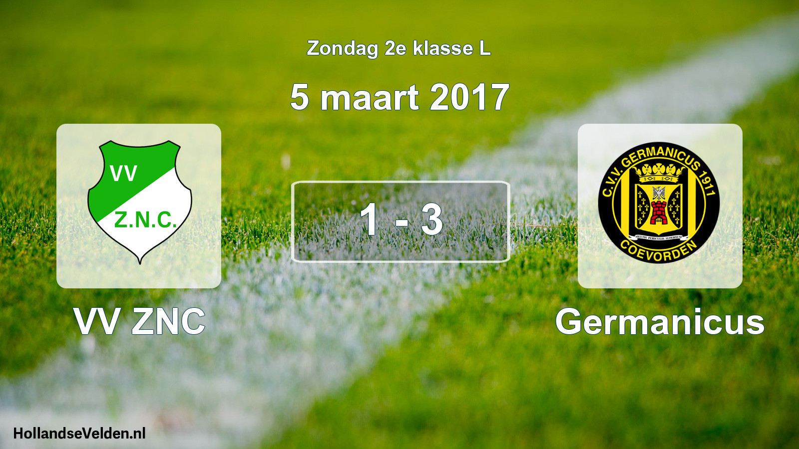 Total number of matches played: VV ZNC - Germanicus 1 - 3 (5 March 2017)