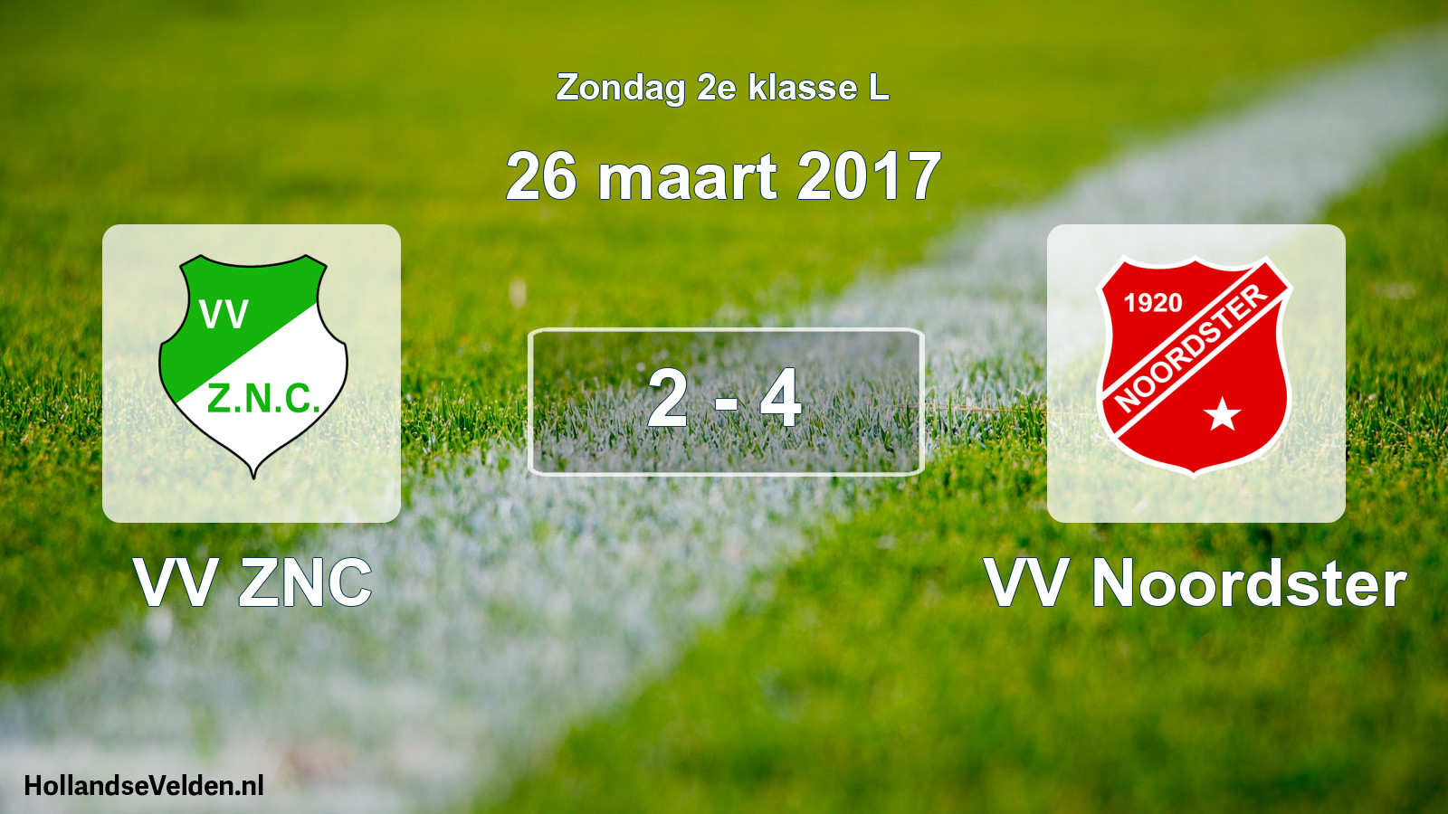 Total number of matches played: VV ZNC - VV Noordster 2 - 4 (26 March 2017)