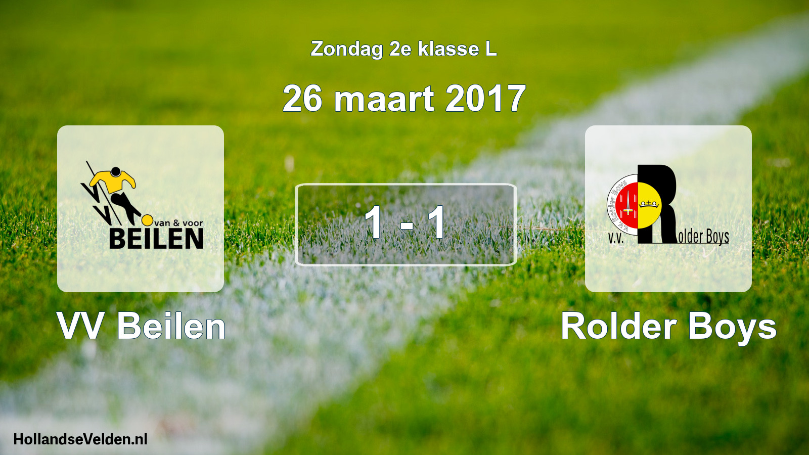 Total number of matches played: VV Beilen - Rolder Boys 1 - 1 (26 March 2017)