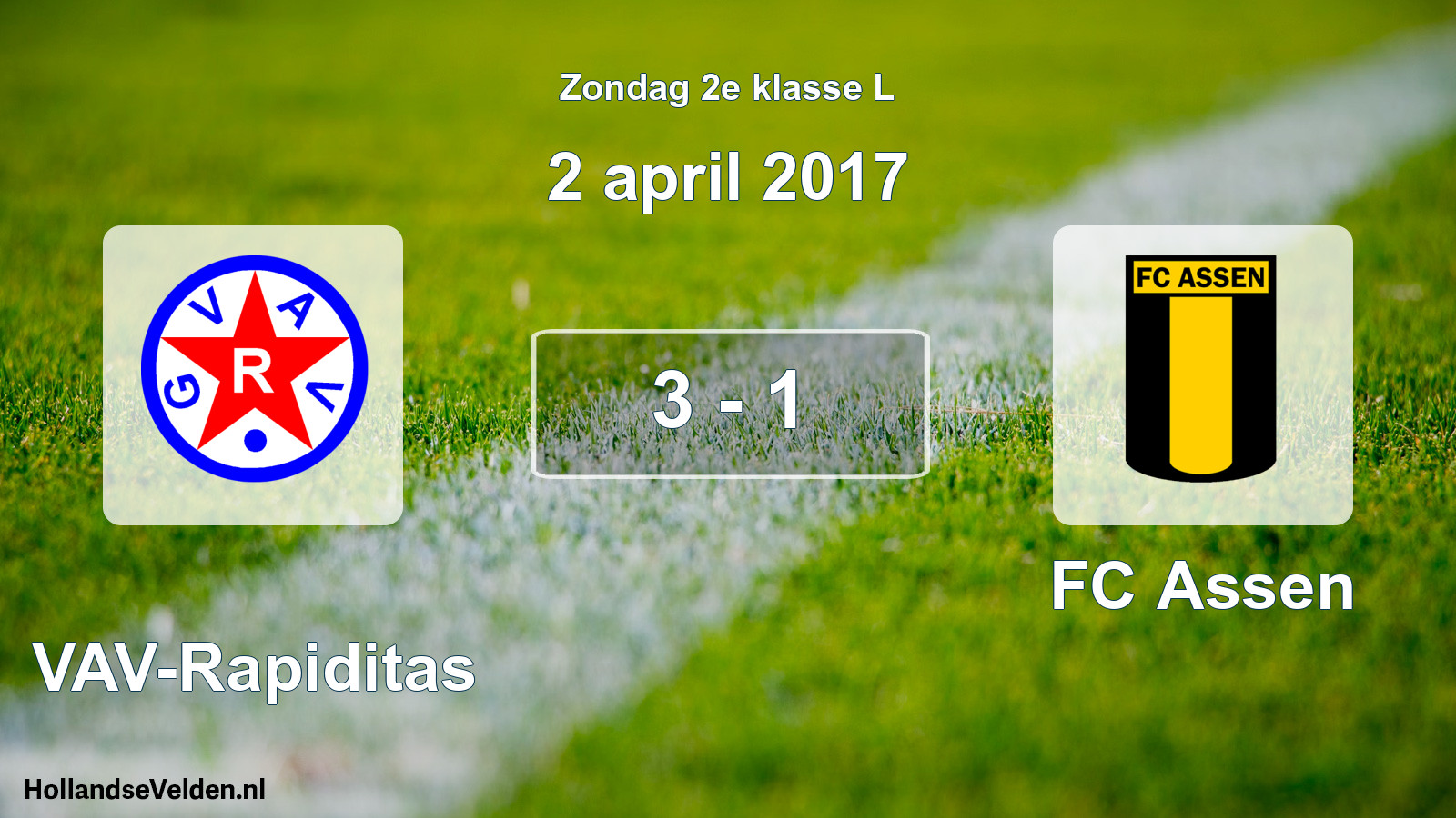 Total number of matches played: GVAV-Rapiditas - FC Assen 3 - 1 (2 April 2017)