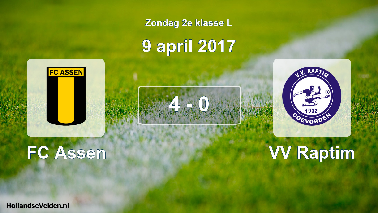 Total number of matches played: FC Assen - VV Raptim 4 - 0 (9 April 2017)
