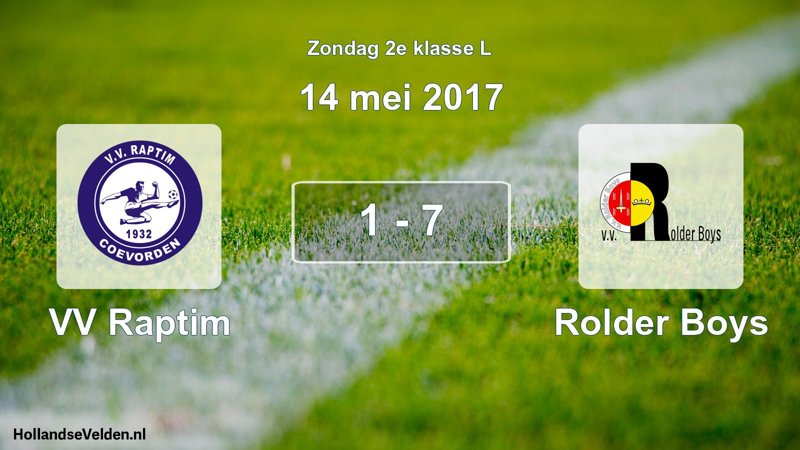 Total number of matches played: VV Raptim - Rolder Boys 1 - 7 (14 May 2017)