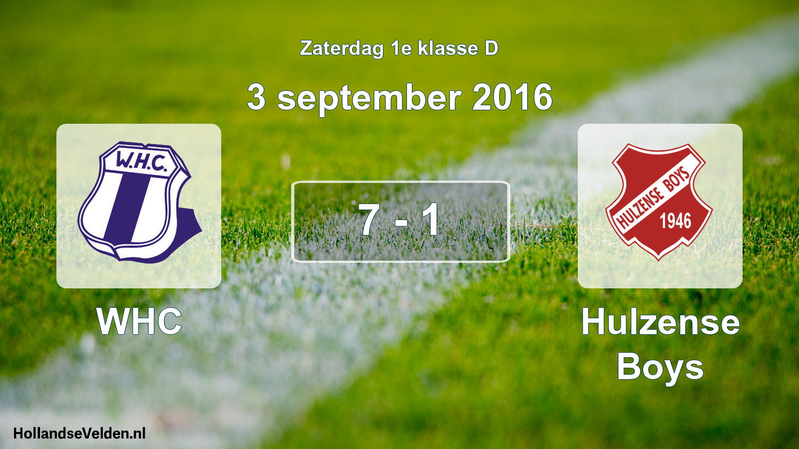 Total number of matches played: WHC - Hulzense Boys 7 - 1 (3 September 2016)