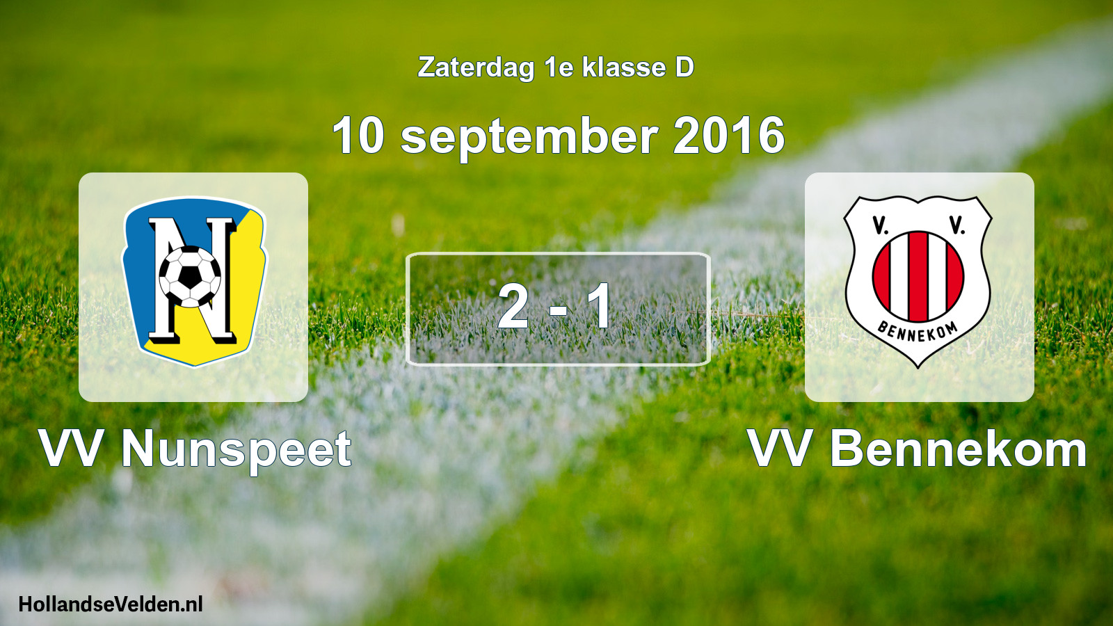 Total number of matches played: VV Nunspeet - VV Bennekom 2 - 1 (10 September 2016)