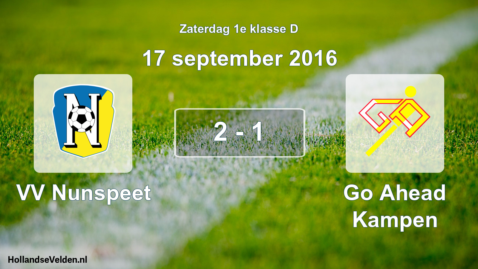 Total number of matches played: VV Nunspeet - Go Ahead Kampen 2 - 1 (17 September 2016)
