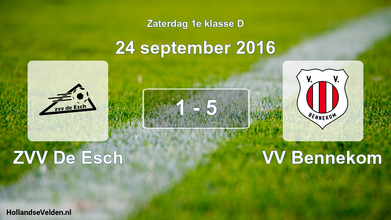 Total number of matches played: ZVV De Esch - VV Bennekom 1 - 5 (24 September 2016)