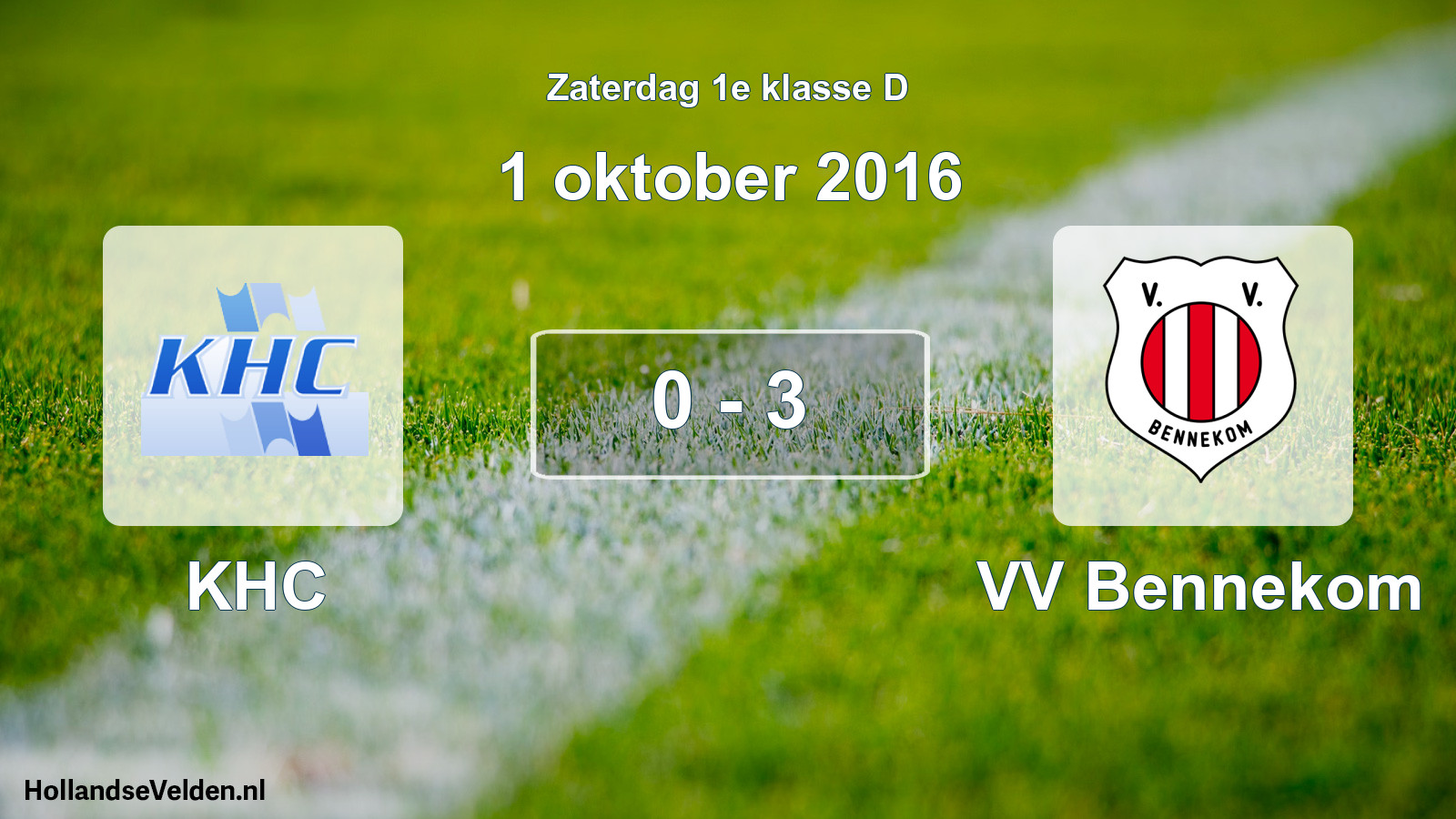 Total number of matches played: KHC - VV Bennekom 0 - 3 (1 October 2016)
