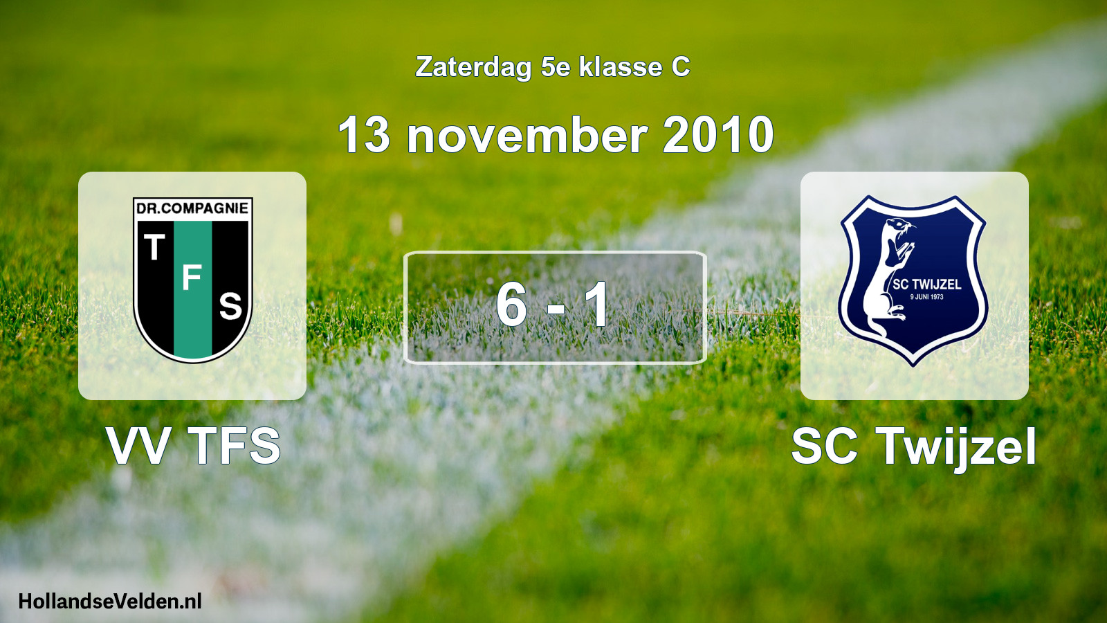 Total number of matches played: VV TFS - SC Twijzel 6 - 1 (13 November 2010)
