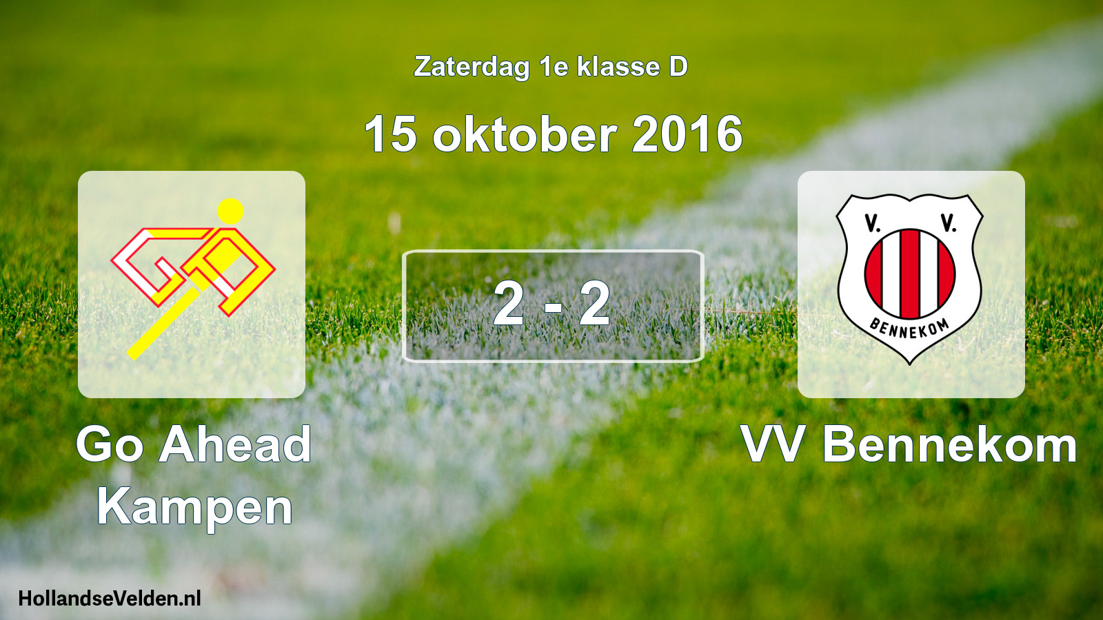 Total number of matches played: Go Ahead Kampen - VV Bennekom 2 - 2 (15 October 2016)