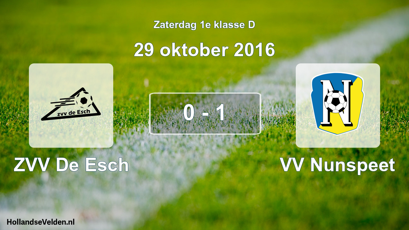 Total number of matches played: ZVV De Esch - VV Nunspeet 0 - 1 (29 October 2016)