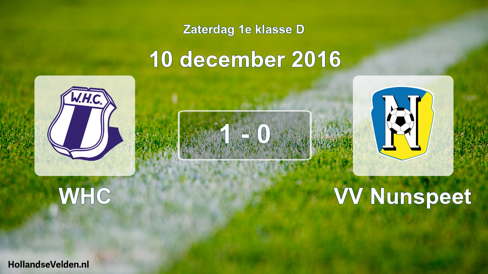 Total number of matches played: WHC - VV Nunspeet 1 - 0 (10 December 2016)