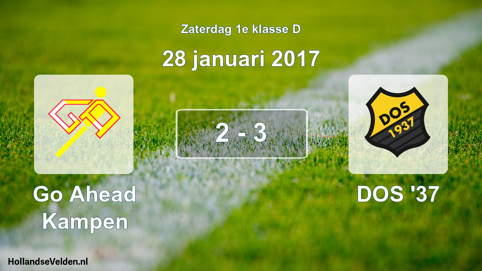 Total number of matches played: Go Ahead Kampen - DOS '37 2 - 3 (28 January 2017)