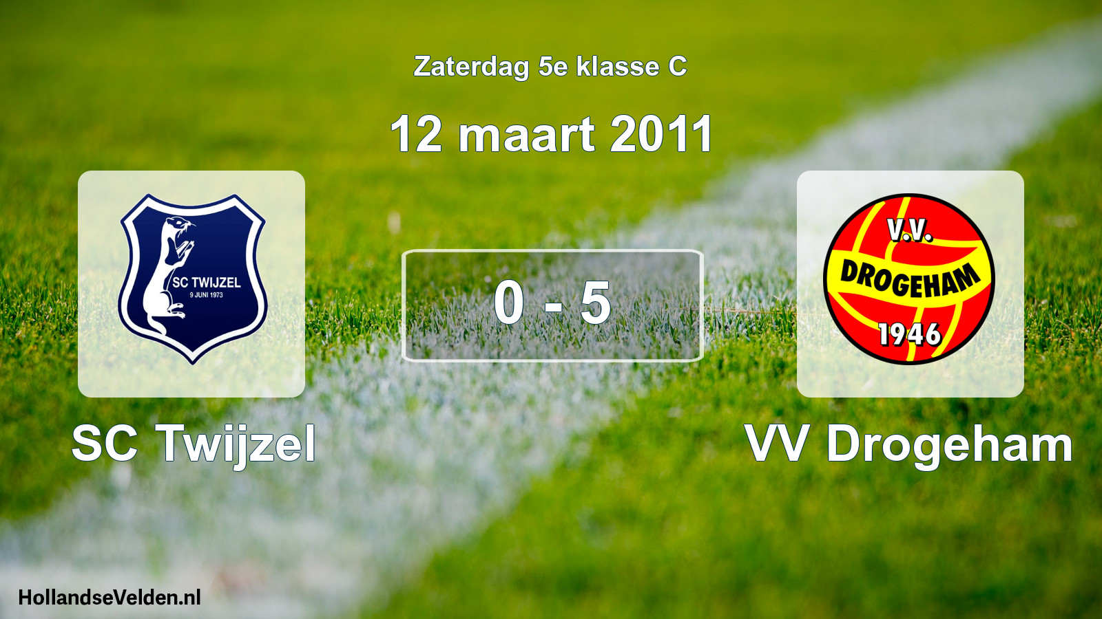 Total number of matches played: SC Twijzel - VV Drogeham 0 - 5 (12 March 2011)