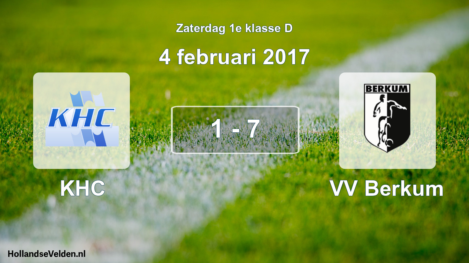 Total number of matches played: KHC - VV Berkum 1 - 7 (4 February 2017)