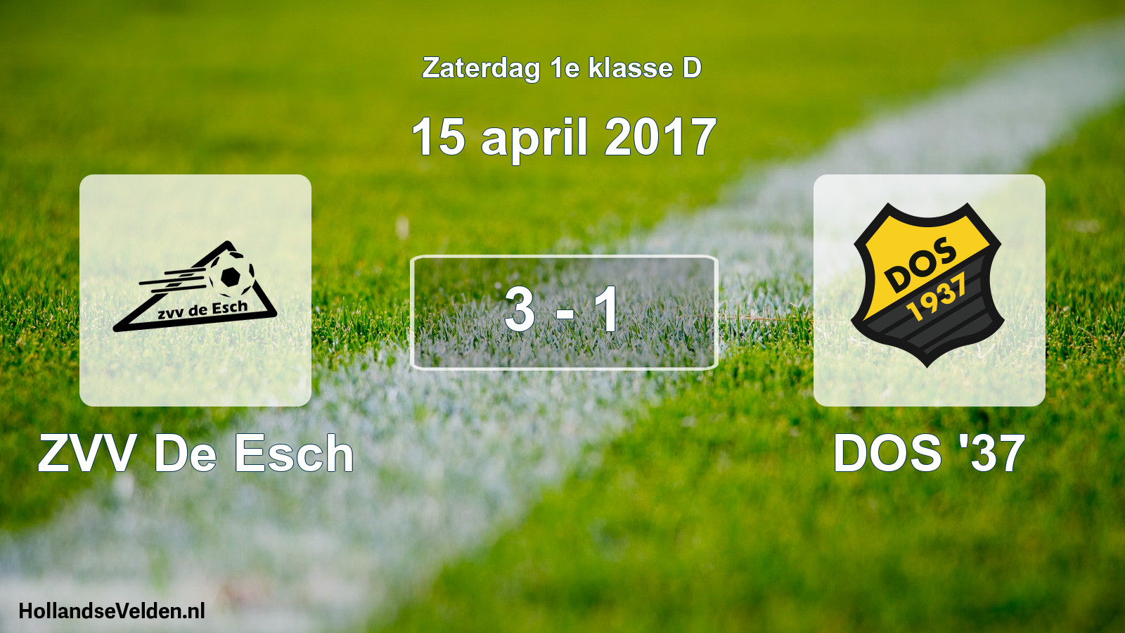 Total number of matches played: ZVV De Esch - DOS '37 3 - 1 (15 April 2017)