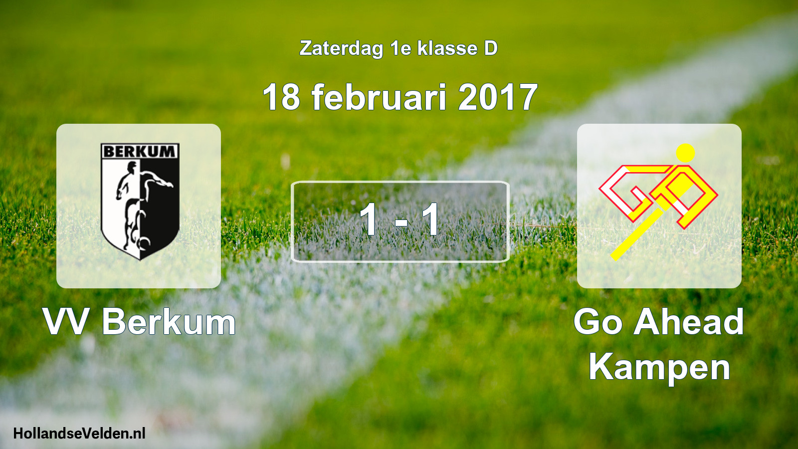 Total number of matches played: VV Berkum - Go Ahead Kampen 1 - 1 (18 February 2017)