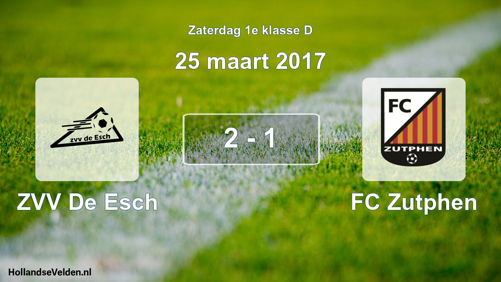 Total number of matches played: ZVV De Esch - FC Zutphen 2 - 1 (25 March 2017)
