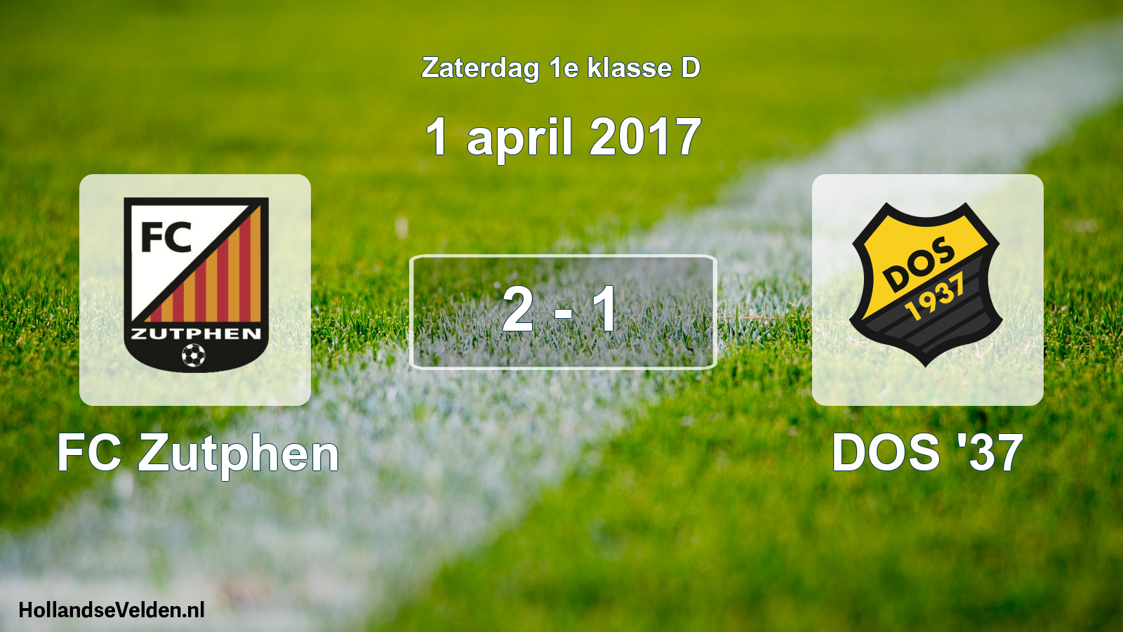 Total number of matches played: FC Zutphen - DOS '37 2 - 1 (1 April 2017)