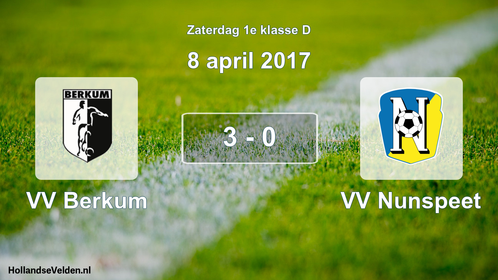 Total number of matches played: VV Berkum - VV Nunspeet 3 - 0 (8 April 2017)